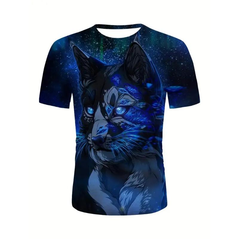 Novelty Beach Cat Beer Pattern Print T-shirt 3D Men Women Trend Personality Tops Oversized Short sleeve Crew Neck Streetwear Tee