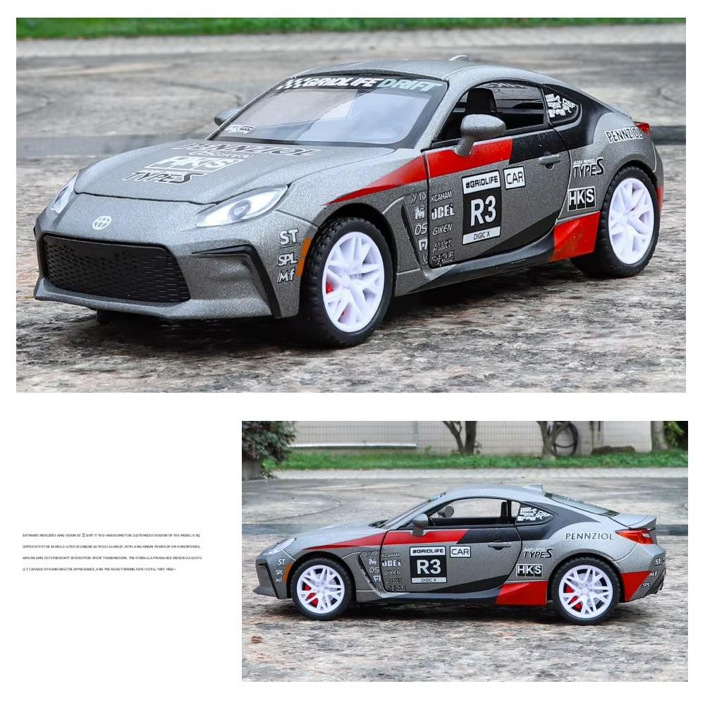 1/32 Scale Toyota GT86 GR86 Mf Ghost 86 Alloy Scale Car Model Diecast Metal Miniature Car Sound and Light Collection Children Toy Car