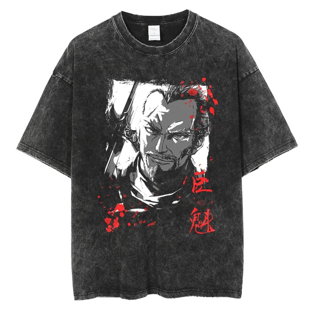 VINLAND SAGA Manga T Shirt For Men Women Tshirt Washed Cotton T-shirt Clothing Summer Short Sleeve O-Neck Tees Streetwear