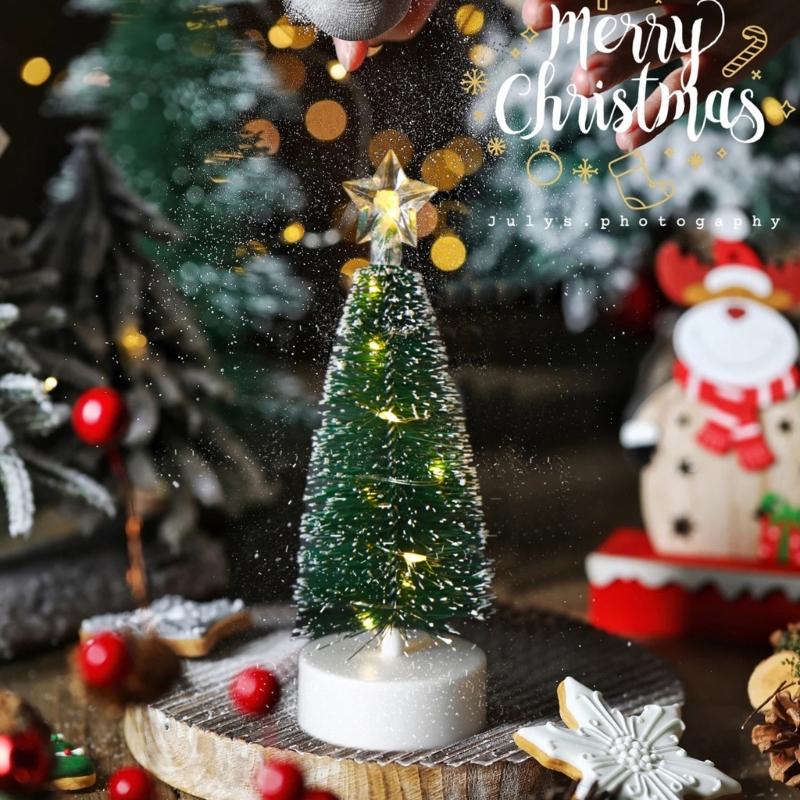 Mini Künstlicher Weihnachtsbaum Helles LED-Licht Bastelartikel Wohnzimmer Schlafsaal