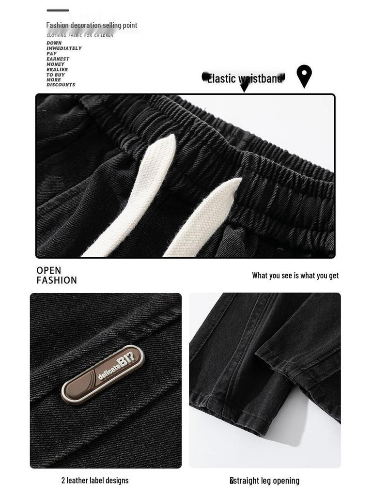 Fleece-Lined Thickened Plus Size Men's Loose Wide-Leg Jeans - Trendy Brand Straight Leg Long Pants for Men and Women