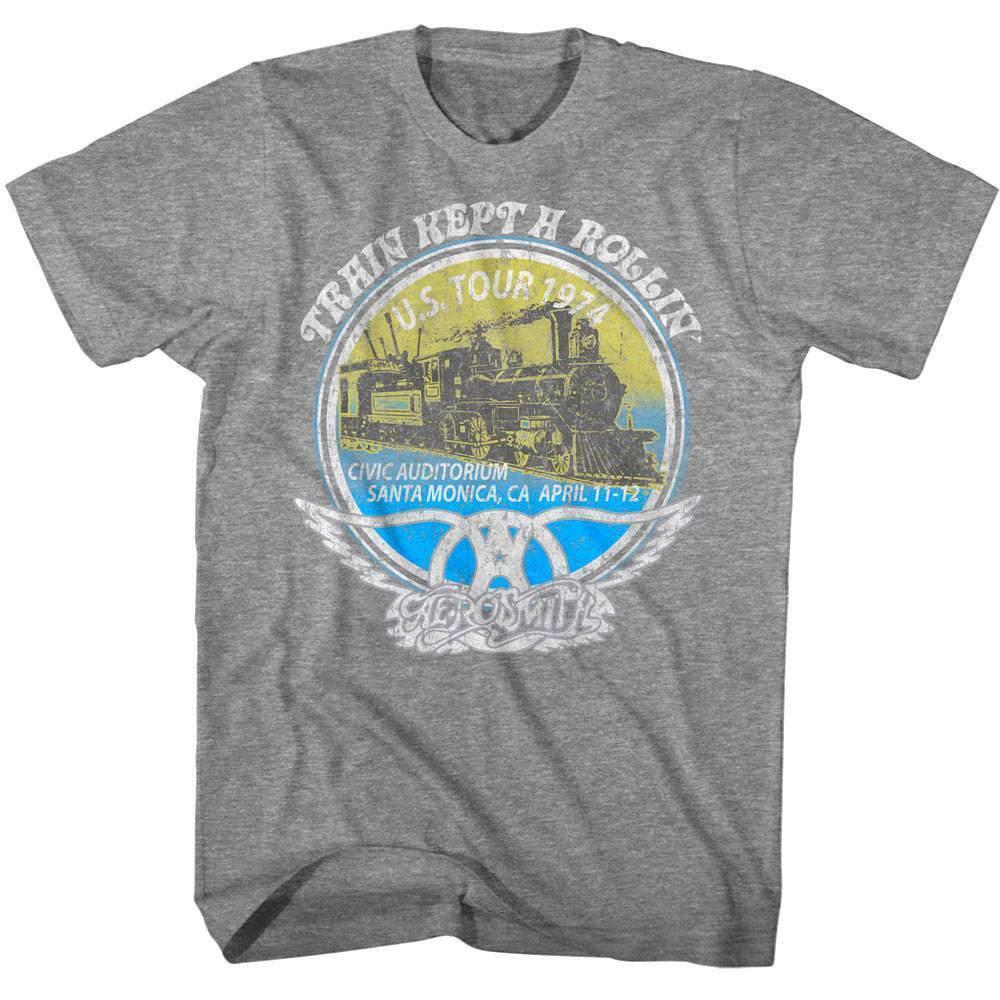 Aerosmith Train Kept A Rollin US Tour 1974 Men T Shirt L