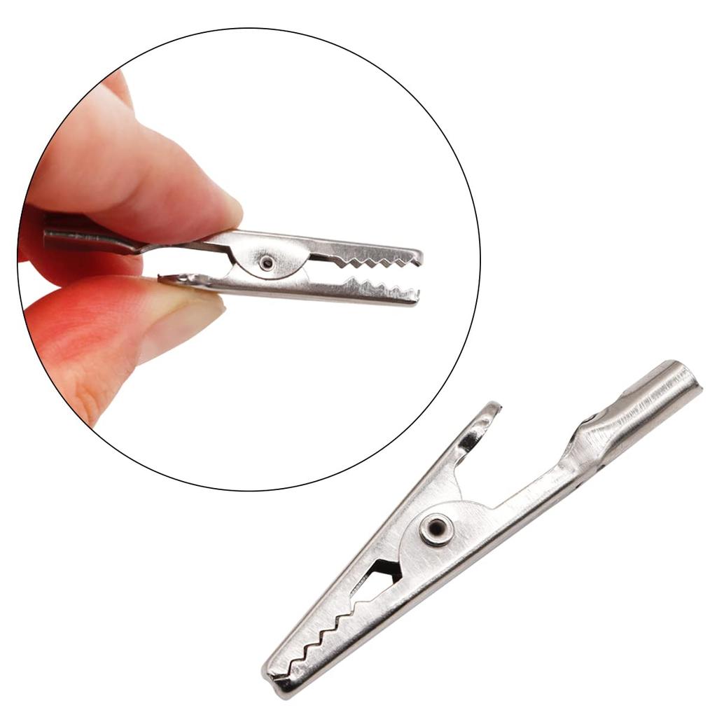 1/50pcs Metal Alligator Clips Crocodile Test Clip Cable Lead Screw Fixing Tools Connectors Silver Electric Test Pins Supplies