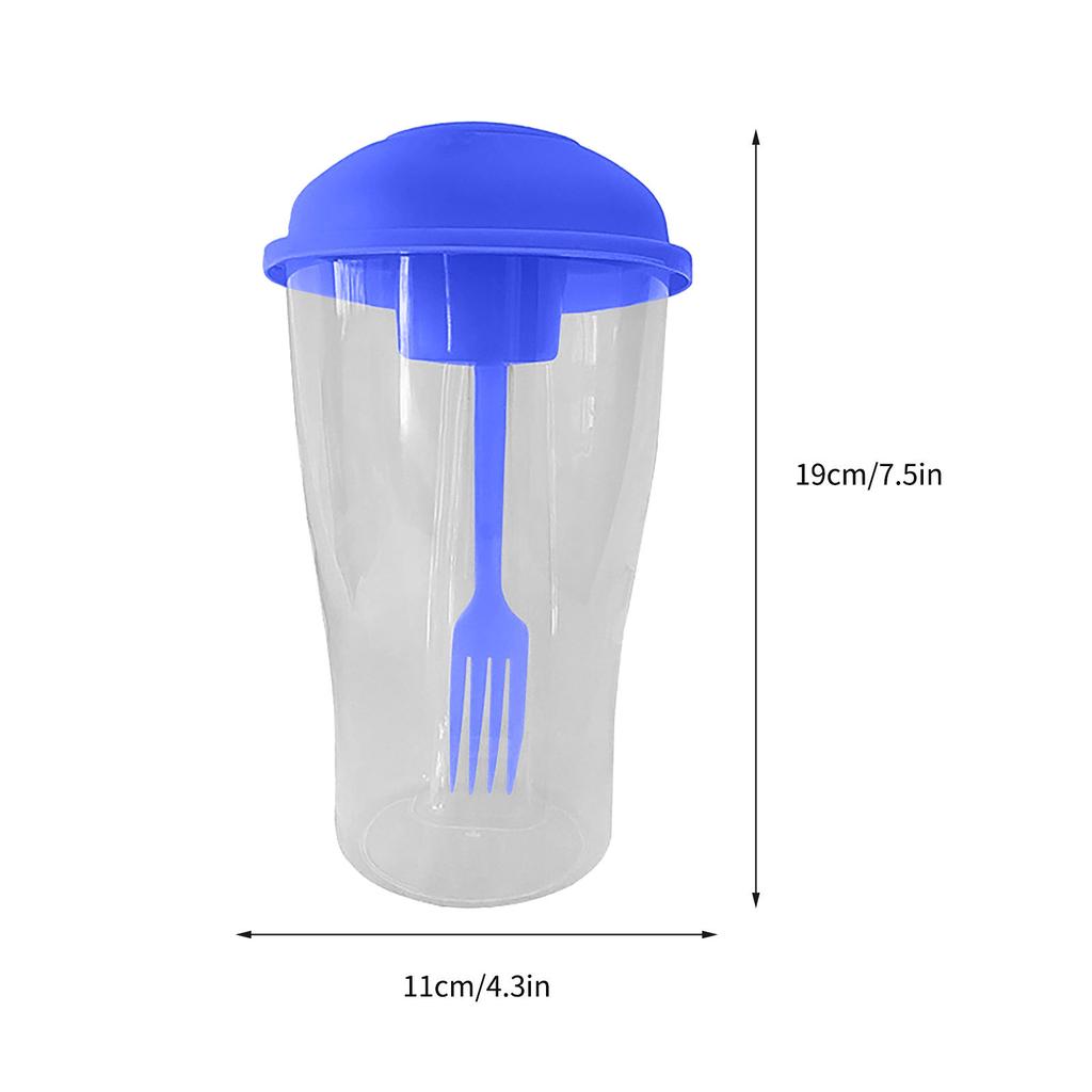 Fresh Fruit & Vegetable Cup Food Shaker With Dressing Container & Fork Fresh Fruit Container Food Portion-control Container