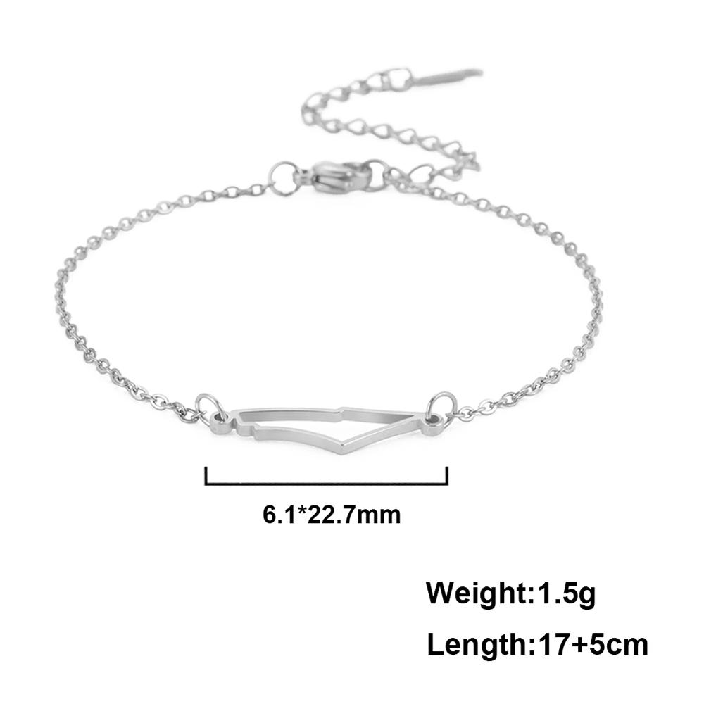

Cazador Palestine Israel Map Hand Bracelets for Women Gold Color Country Map Bracelet Gift Stainless Steel Jewelry Wholesale New 17 -22 cm