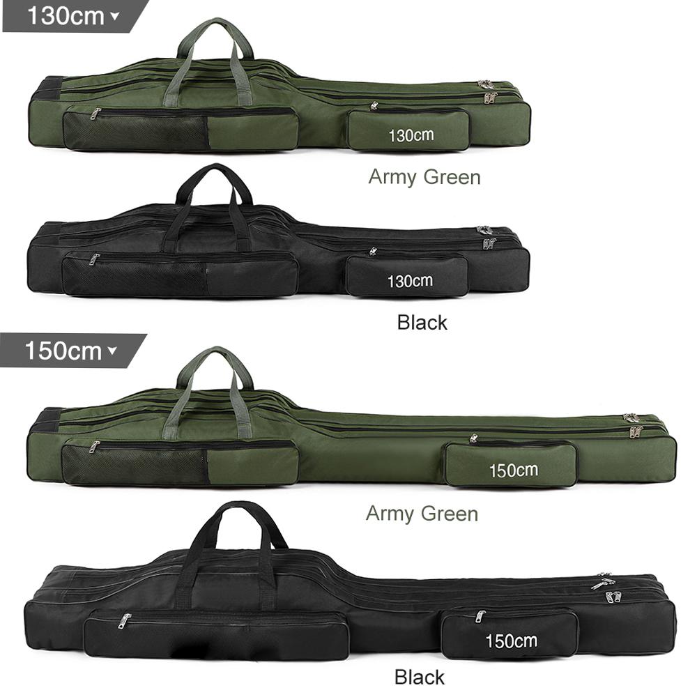 130cm 150cm Dreilagige Angeltasche Tragbar Faltbar Angelrute Rolle Tackle Werkzeug Tragetasche Träger Reisetasche