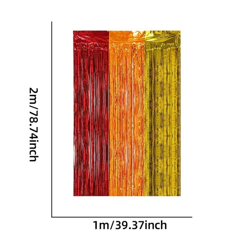6Pcs Rainbow Photo Backdrop Hanging Streamers For Festival Event And Celebration Foils Fringes Tinsel Curtains