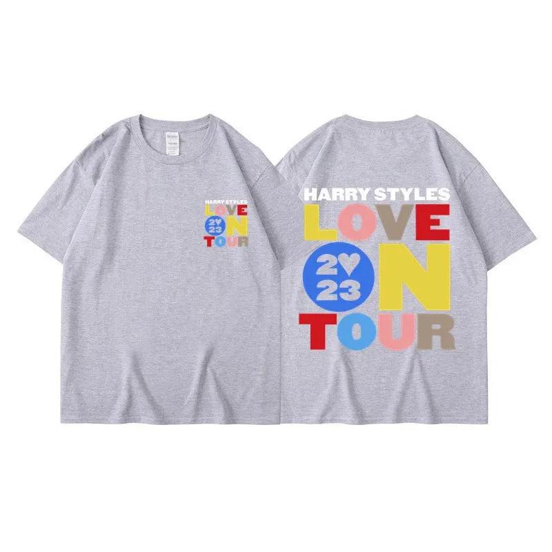 2026 Harry Styles Love on Tour Krótki rękaw Letnia Bawełna Męski T-shirt Krótki rękaw Y2K Hiphop Ulica Codzienny Moda Odzież