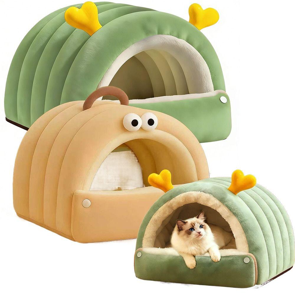 Portable Enclosed Cat Bed Mat Warm Soft Pet House Kennel Comfortable Small Pet Bed  Puppy
