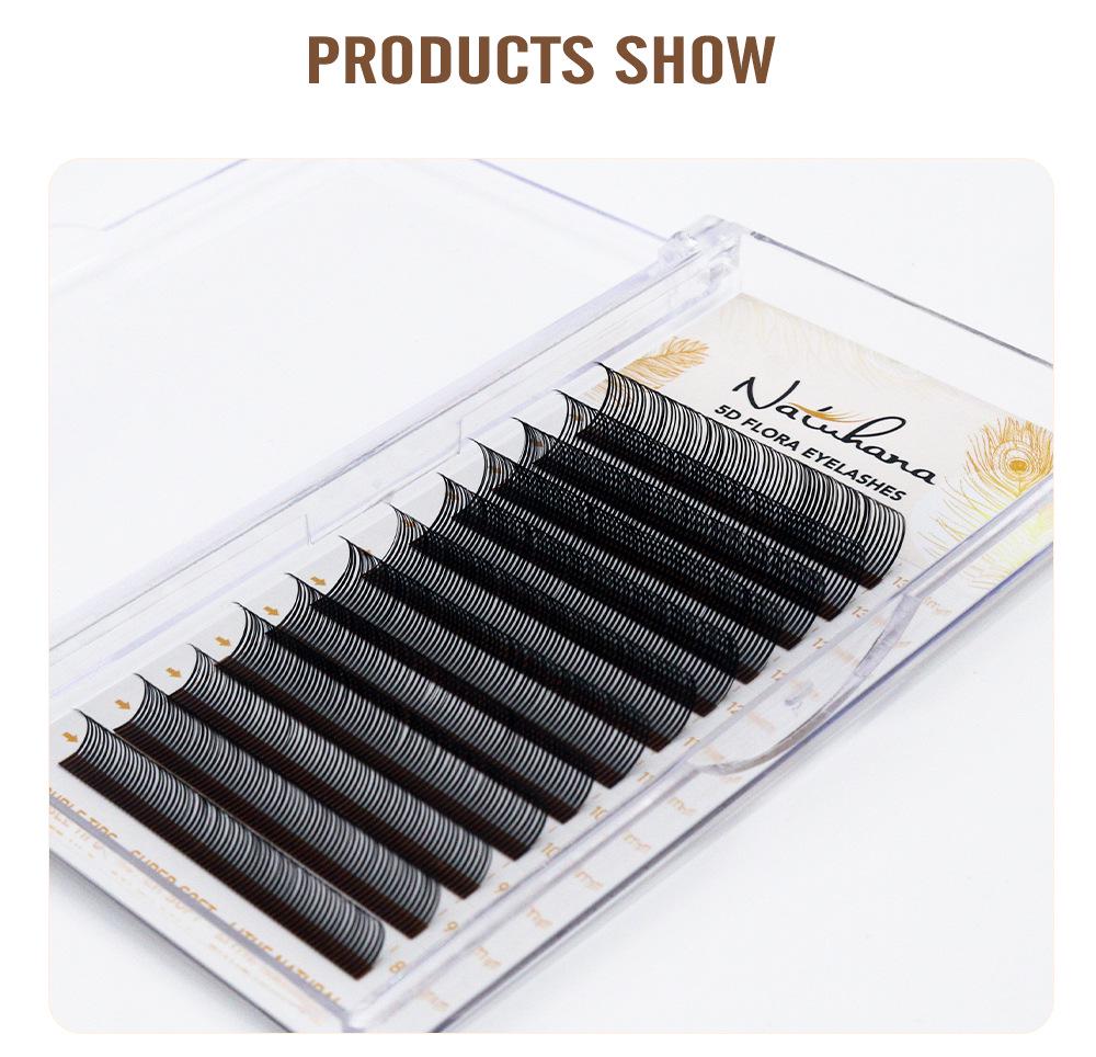 NATUHANA 5D Super Soft Fairy Lash Extensions - Non-Scattering Multi-Pick Single Strands.