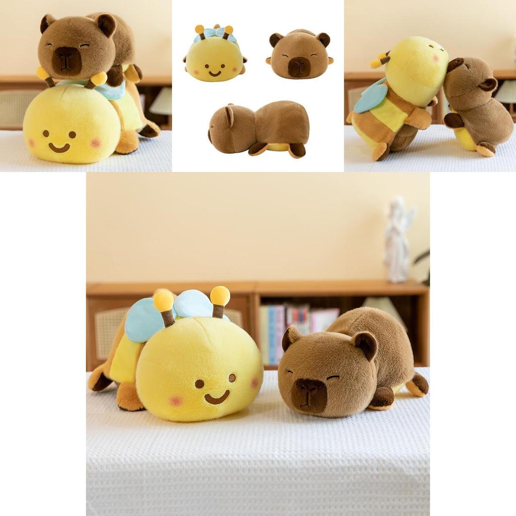 Adorable Capybara Turns Into Bee Stuffed Toy Doll Pillow Perfect For Children Gifts