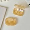 Contact Lens Box Portable Transparent Cosmetic Contact Lenses Soak Container Box Girls Travel Contact Lens Case with Tweezers