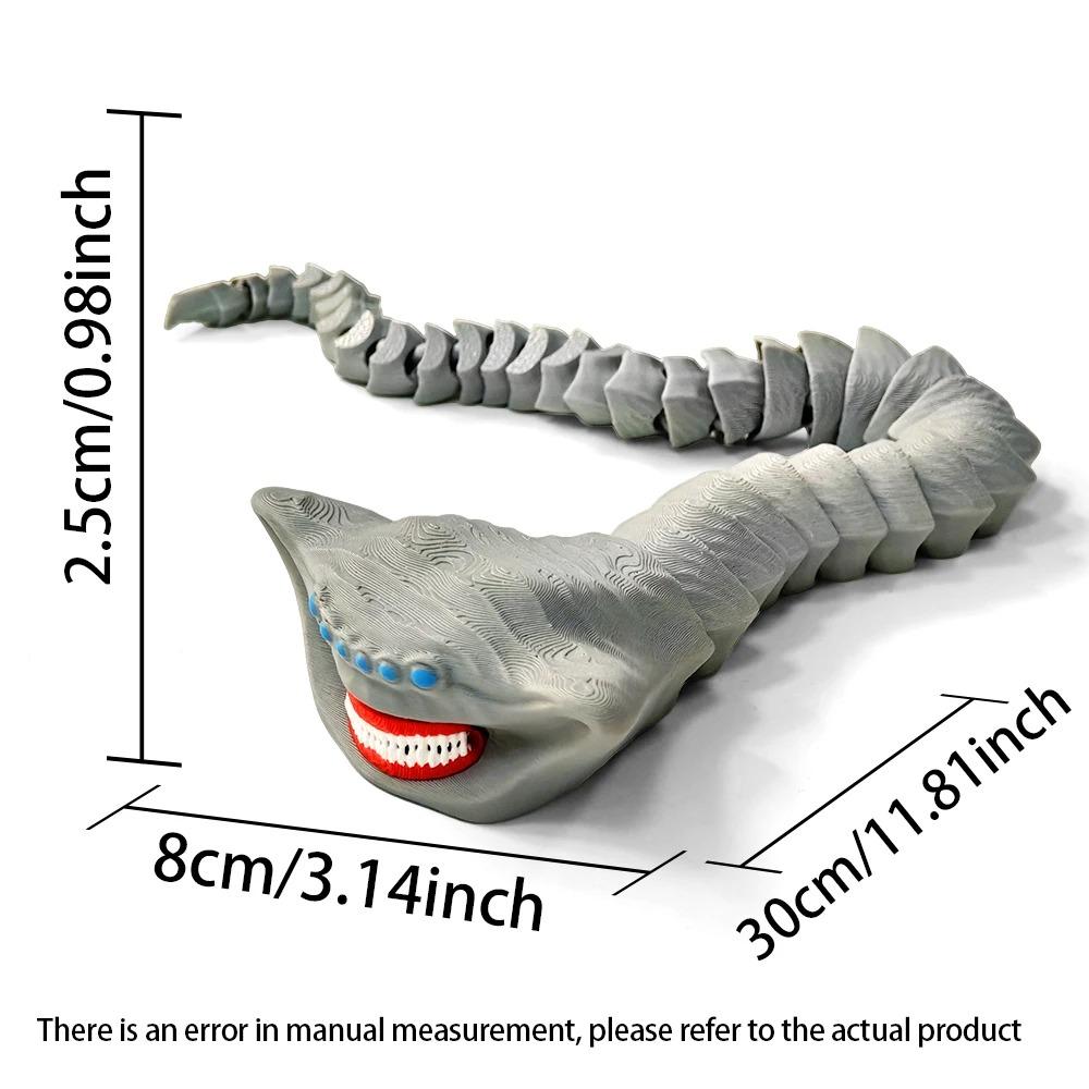 Bloop Mořská Příšera 3D Tištěná Flexibilní Kloubová Fidget Hračka – Požírač Moře Hlubinné Stvoření Sběratelský Předmět, Hračka na Stůl pro Úlevu od Stresu