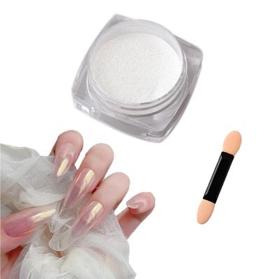 White Nail Powder, Fine Grain, Sparkling Mirror Nail Powder, Nail Art Parts, Beautiful and Stylish DIY Nail Supplies for Home, Nail Salons,