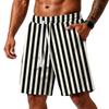 Herren gestreifte lockere Shorts mit Taschen für Fitnessstudio Training Strand