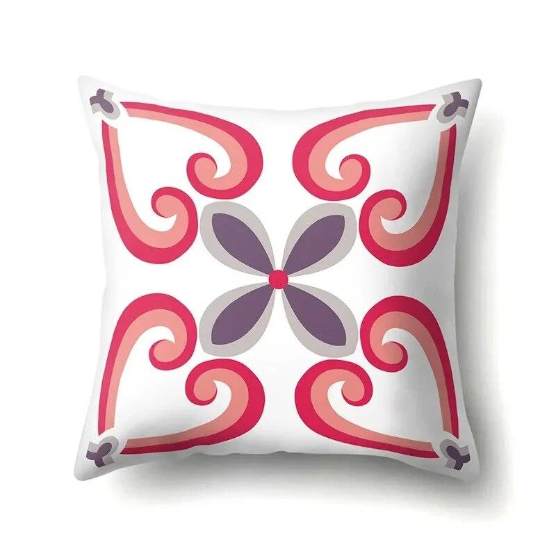 45x45cm Geometric Floral Print Pillowcase Office Chair Living Room Sofa Cushion Cover Bedroom Room Home Decoration