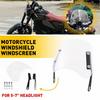 Universal Motorcycle Headlight Fairing Windshield Windscreen 5-7'' Round Clear A