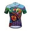Farbenfroher Radsport-Musterdruck, Herren Kurzarm Radtrikot mit Reißverschluss, Atmungsaktives Schnelltrocknendes Slim-Fit Radsportshirt für Herren