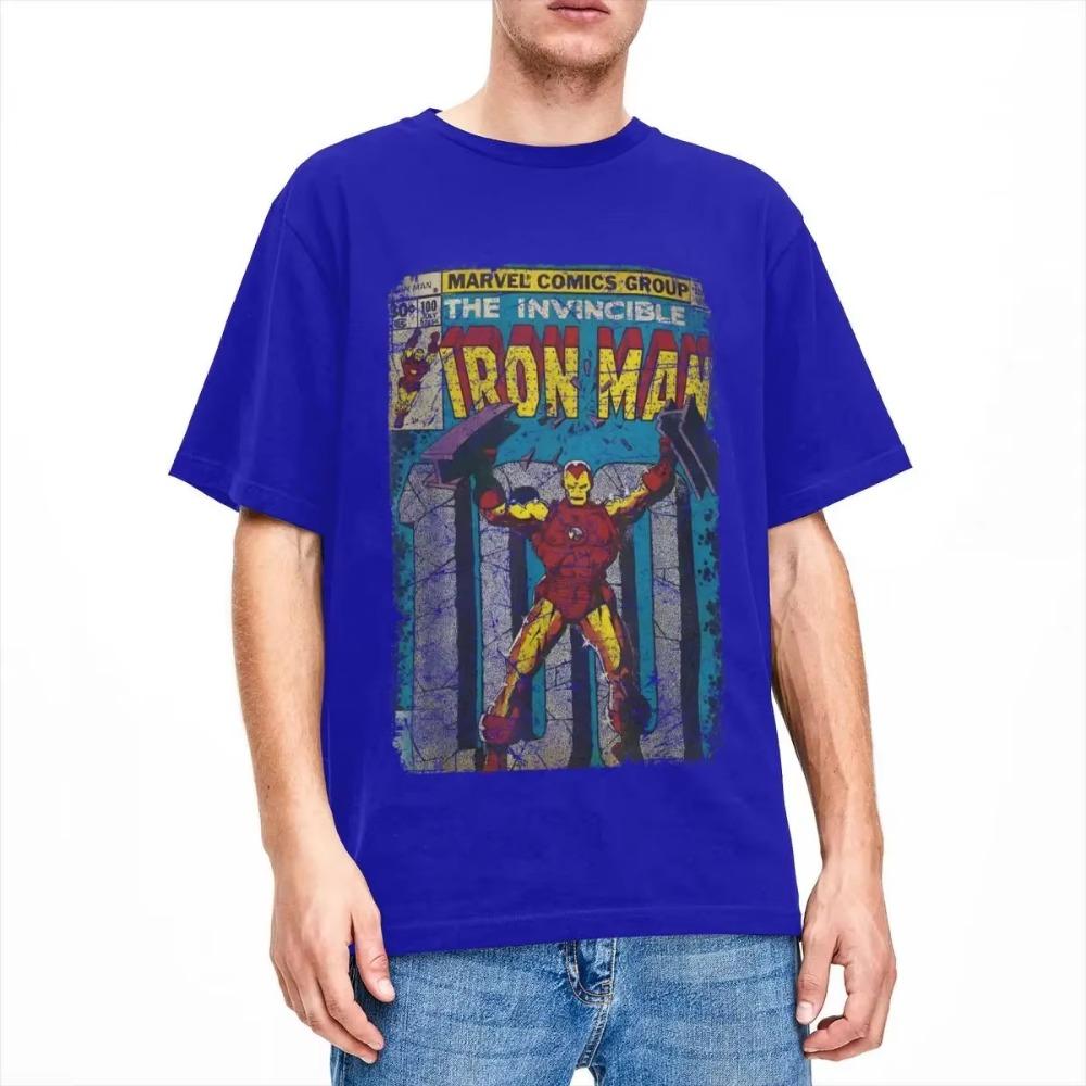 Iron Man Classic Retro Comic T Shirt Harajuku T Shirts Short Sleeves Aesthetic Tshirt Summer 100 Cotton Breathable Tees