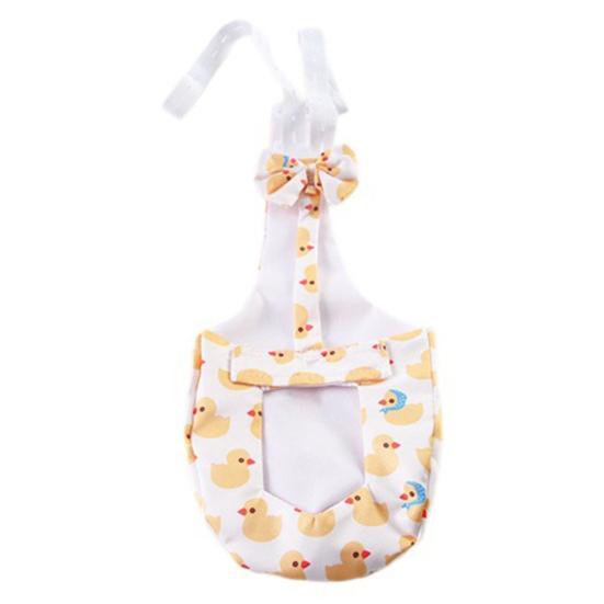 Duck Diaper Reusable Washable Yellow Duck Print Chicken Diaper with Bow Tie Adjustable Poultry Nappies for Goose Duck Hen Chicken