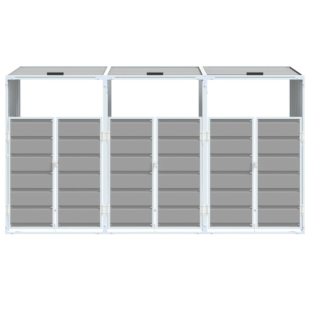 vidaXL Mülltonnenbox für 3 Tonnen Grau 216x81x115 cm Stahl