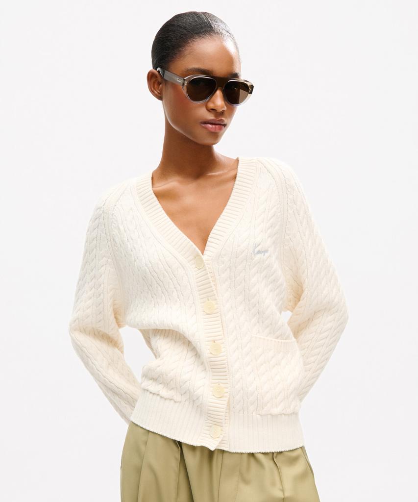Kenzo Unisex Kenzo Signature Cable Knit Cardigan_K263Aug401Whx