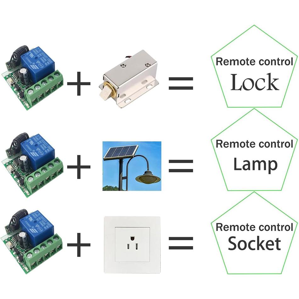 433Mhz Universeller Drahtloser Fernbedienungsschalter DC 12V 1CH Relais Empfängermodul RF Sender Momentary Toggle Latch für Tor