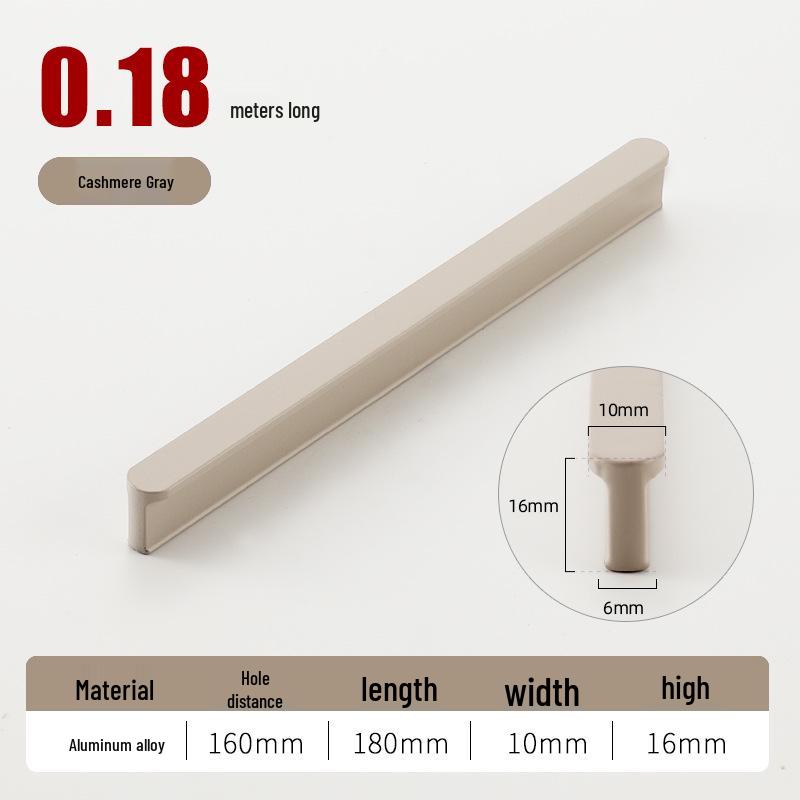 Round T-Type Black Wardrobe Door Handle with Gray, Gold, and Silver Edges