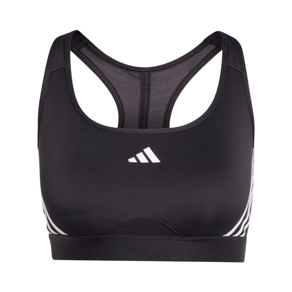 Adidas Powerimpact Train Medium Support Three Stripes Comfortable Breathable Sports Bra Women underwear Black IQ3351