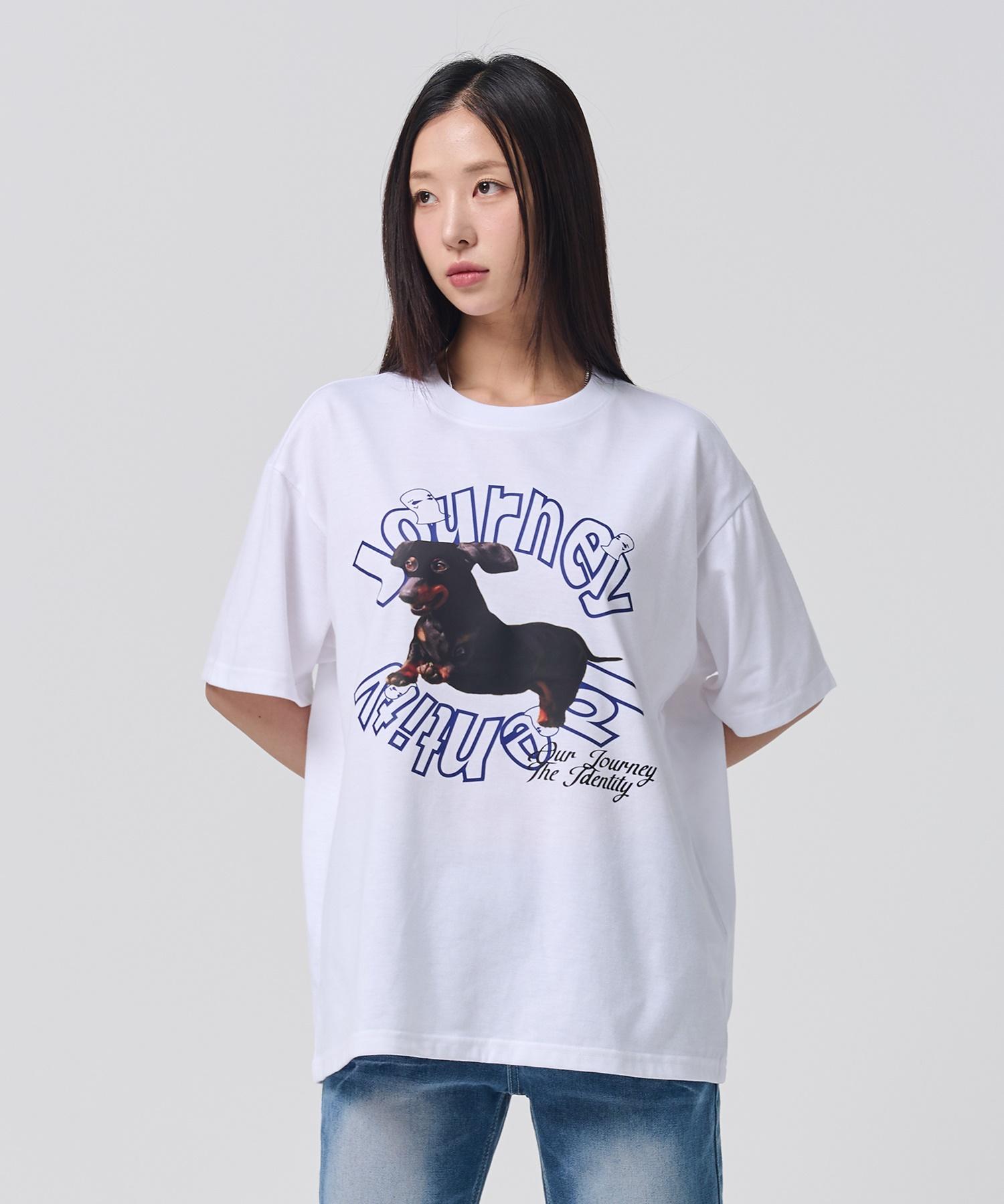 O Under R Mask Puppy Tee Oversized Short Sleeve T-Shirt [White] L