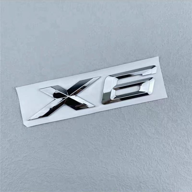 3D ABS Black Chrome Car Letters Rear Trunk Emblem Badge X1 X2 X3 X4 X5 X6 X7 Logo For BMW E70 E53 F15 G05 Decals Sticker Styling