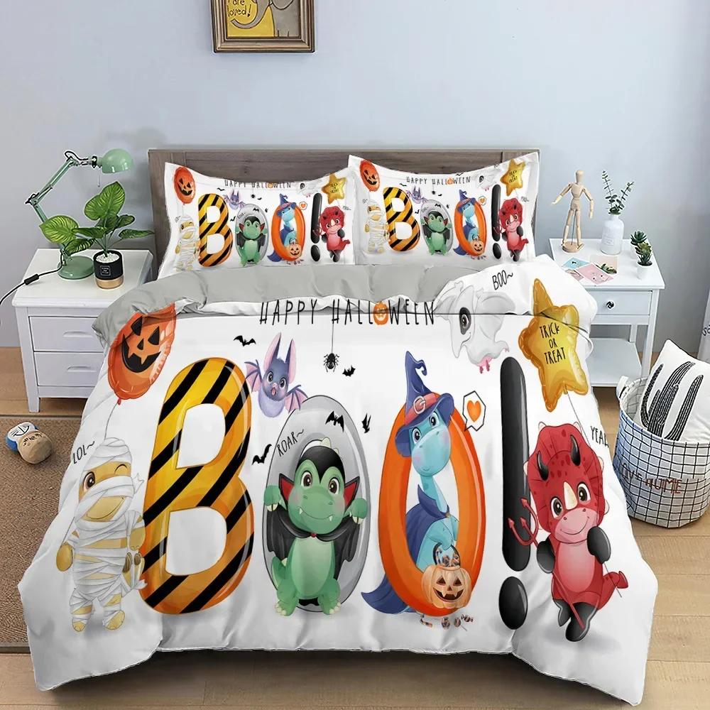 Niedlicher Dinosaurier 3D Cartoon Tier Bequemer Bettbezug Bettdecke Kissenbezug Bettwäscheset Kinder Schlafzimmer Dekoration Heimtextil