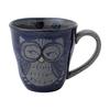 Nishikai Pottery Hasami Ware Mug (Medium) Hand-painted Owl Pattern Blue 83976