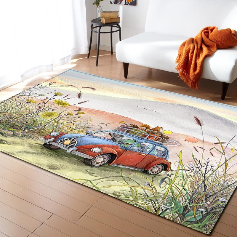 

Simple Painting Living Room Carpet Bedroom Dining Room Floor Mat Pattern Size 99.1*152.4cm