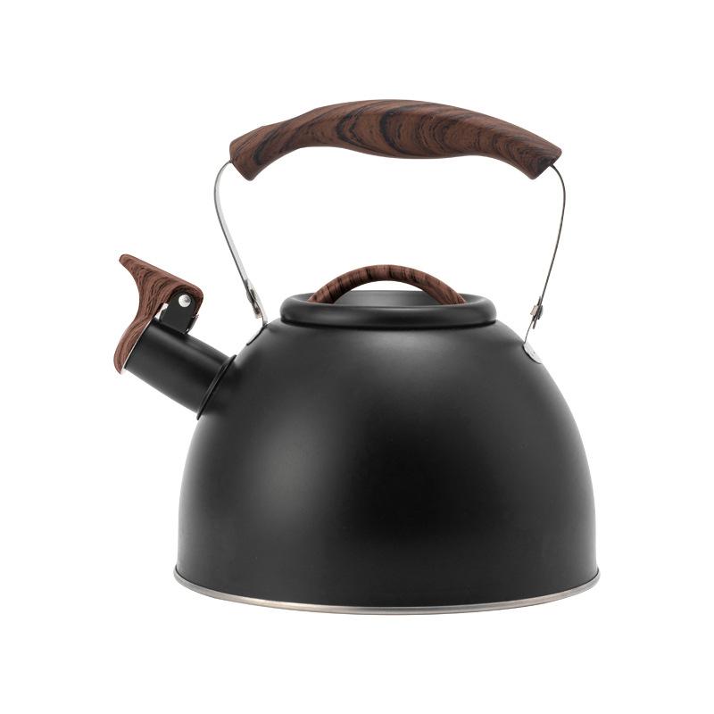 Whistle Kettle Black 3L Flat Bottom Whistle Kettle European Stainless Steel Whistle Kettle 2.5l black