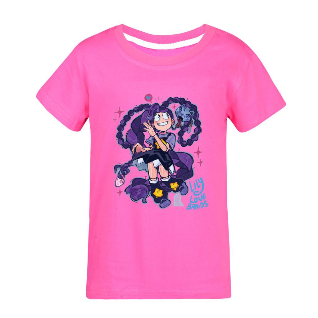 5625 Girls Lily Lovebraids Print Short Sleeves T-Shirt Top