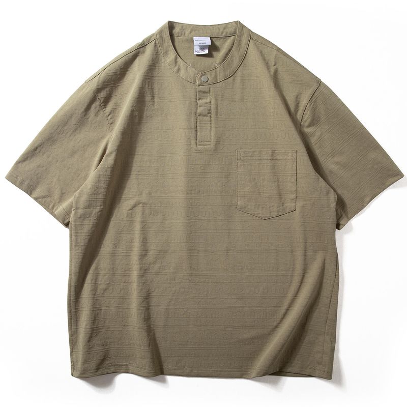 Short-Sleeved T-Shirt for Men, New Summer Style, Soft and Breathable Henley Shirt, American-Style Trendy Large Size Loose Fit Half-Sleeve