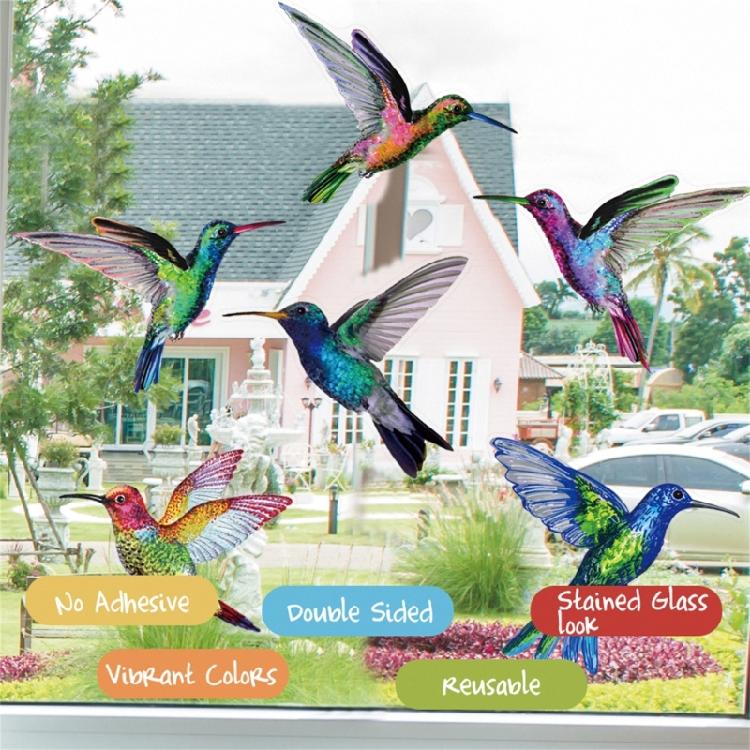 Stylishs Bird Decals for Glass Set of 2 Window Stickers for Safety Decors