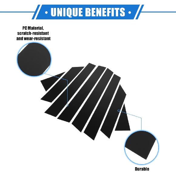 8 Pcs Pillar Posts Door Window Trim Cover Compatible for Nissan Altima 2013-2018, Durable Plastic Black Anti Scratch Stickers Door Pillar Cover