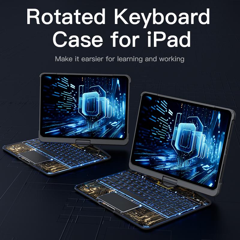 IFacemall InStock  Multi-Angle Adjustable 360° Rotated Keyboard Case for 360 case ipad Pro 11inch ipad 10.2/10.9 Inch I Pad