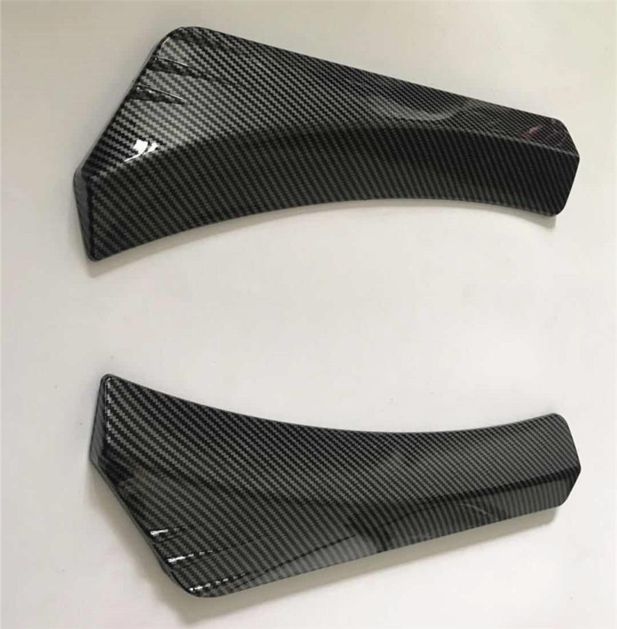 Pair ABS Glossy Carbon Fiber Look Rear Bumper Lip Splitter Protector Universal