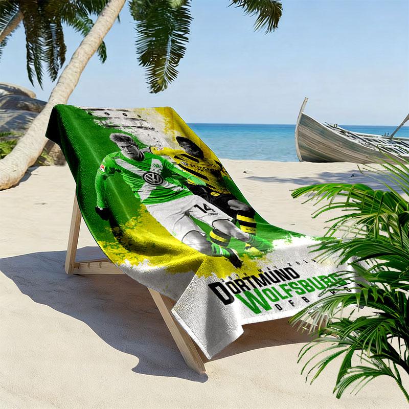 Asciugamano da Spiaggia con Stampa VfL Wolfsburg, Asciugamano Grande Morbido Asciugatura Rapida per Spiaggia Campeggio Nuoto