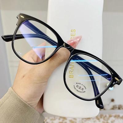 Oversized Myopia Eyeglasses Vintage Unisex Transparent Frame Eyewear Anti-Blue Light Ladies Nearsight Glasses