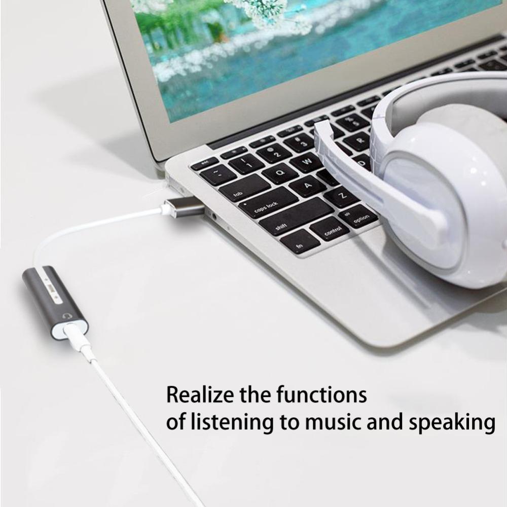 3.5mm Audio Port USB Sound Card Plug and Play Noise Reduction External Audio Card 7.1 Stereo Computer Audio Card External Audio