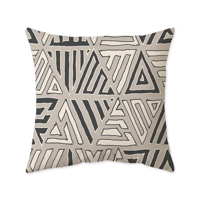 Nordic Geometric Ultra-Soft Cushion Cover, Retro Indian Light Luxury Sofa & Bedroom Lumbar Pillow