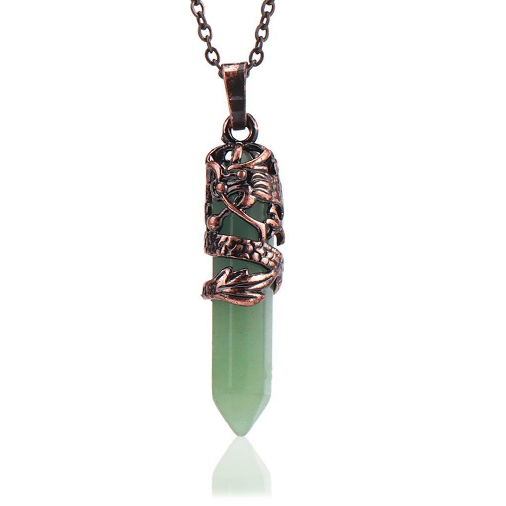 Dragon Crystals Necklace Stone Quartz Necklaces Natural Crystal Pendant Hexagonal Pendant Amethysts Jewelry for Women Men E853