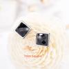 Buyee 925 Sterling Silver Stud Earring Natural Blue Sandstone Square Round Earring for Women Men Fashion Fine Jewelry Earring