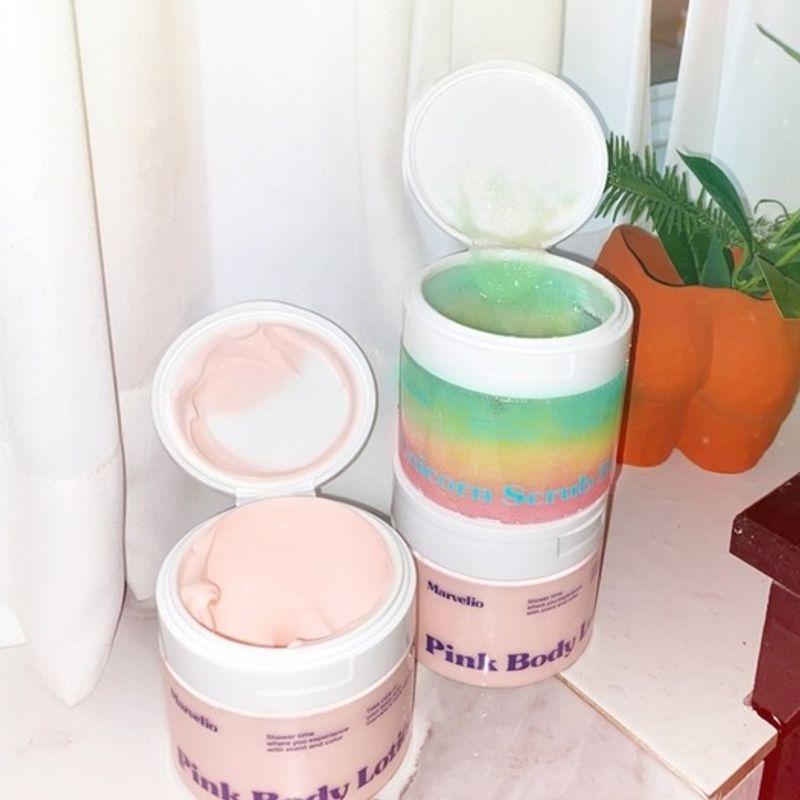 Marvelio [Set of 2] Pink Body Lotion + Unicorn Scrub & Body Wash