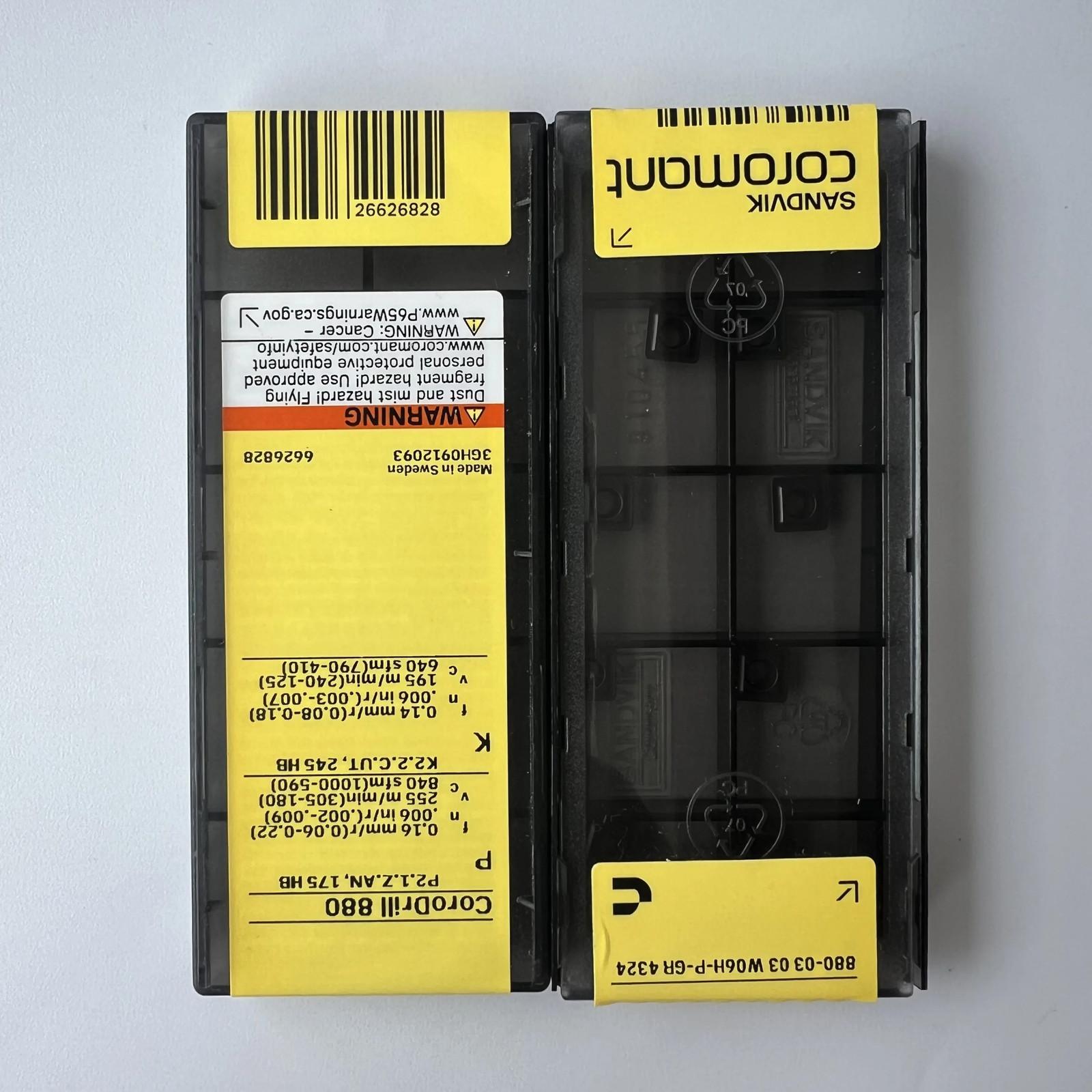 

SANDVIK / 880-0303W06H-P-GR 4324 / Industrial indexable Carbide Inserts 10 Pcs