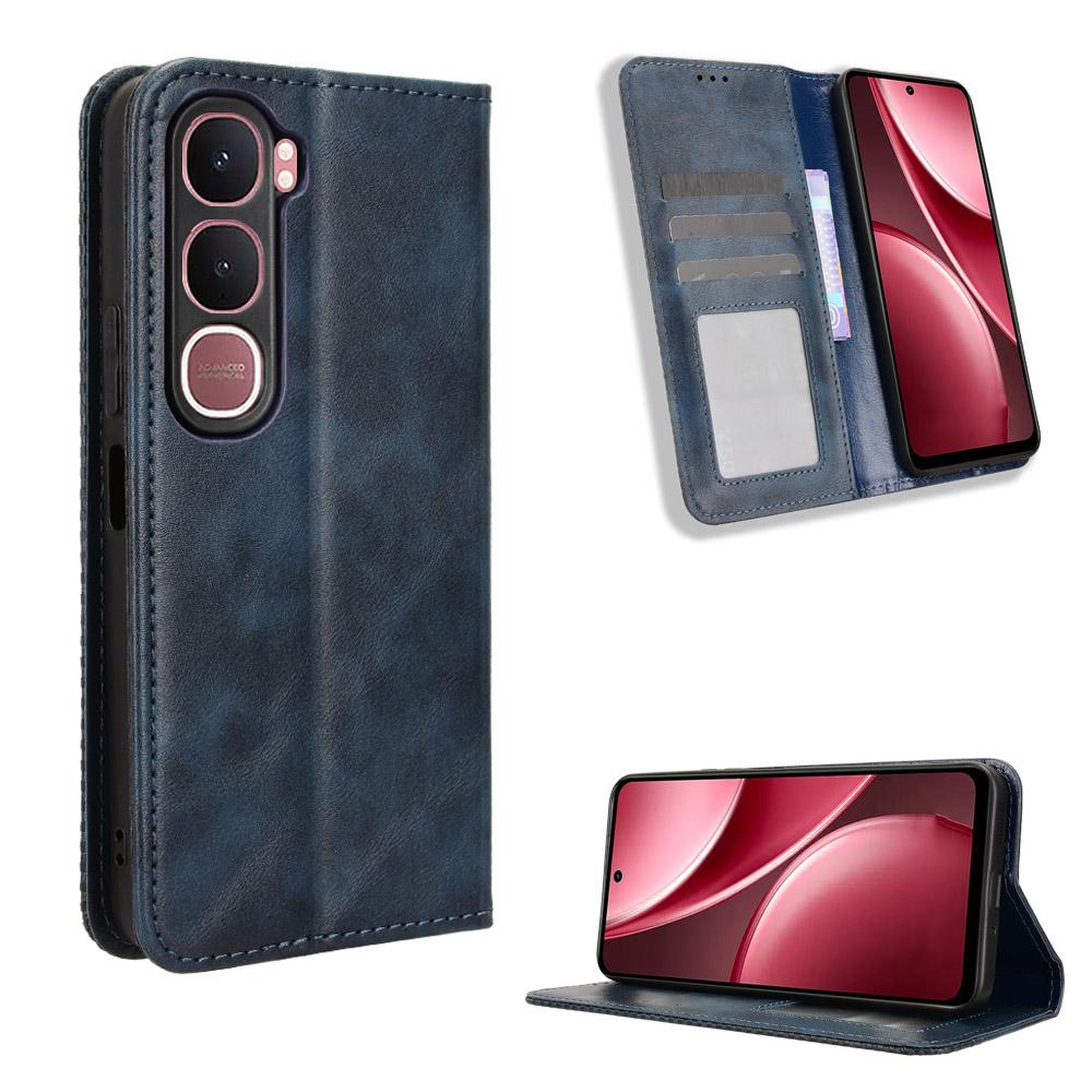 

For vivo Y21d/vivo Y31 5G Leather Case Wallet Stand Retro Texture Phone Cover